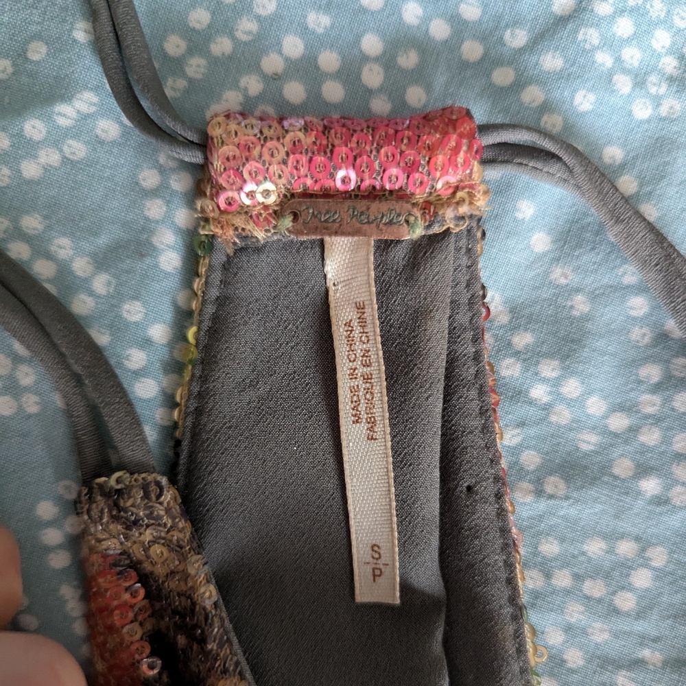 Free People Tangier Sequin Halter Mini Dress - Picture 10 of 12